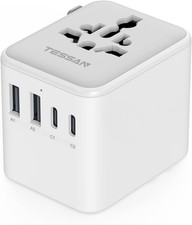 TESSAN Universal Travel Adapter, International Power Adapter with 2 USB C 2 USB