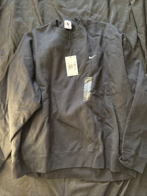 Nike NRG Solo Swoosh Fleece Crewneck Sweatshirt Mens XXLT Black CV0554-010