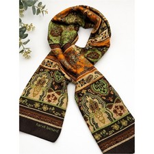 Harv Benard 100 Silk Paisley Floral Long Scarf 54x10