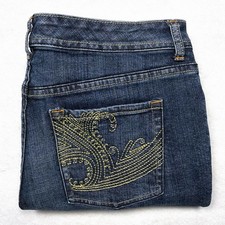 Chico's Platinum Bootcut Jeans Women  s Size 1 US 8 Embroidered Blue Denim Y2K