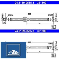 2X Bremsschlauch Ate 24.5169-0555.3 2 BremsschläUche Rechts Links Vorne