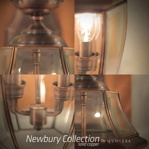 Quoizel NY1794 Newbury 3 Light 15"W Outdoor Ceiling Fixture - Black - Picture 4 of 4