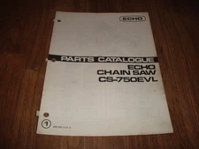 Vintage Echo Chain Saw Parts Catalogue CS-750EVL 898 595-1273 0