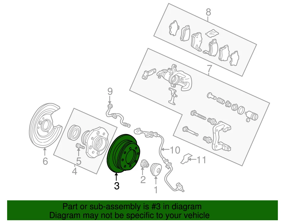 Freno trasero de disco genuino Honda Accord 2003-2007 42510-SDA-A00 Foto 4 de 4