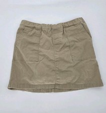 Lands End Skort Khaki Womens 12P Lined Petite Outdoors Vacation Cruise Pockets