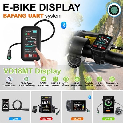 Electric Bike Display UART Protocol For Bafang Mid/Hub Motor Speedometer 5Pins
