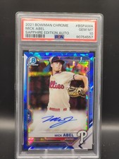 2021 Bowman Sapphire Edition - Chrome Prospects Autograph Mick Abel #BSPA-MA...