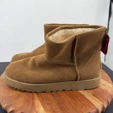 Ugg Classic  Mini Logo Zip boot Chestnut suede size 8
