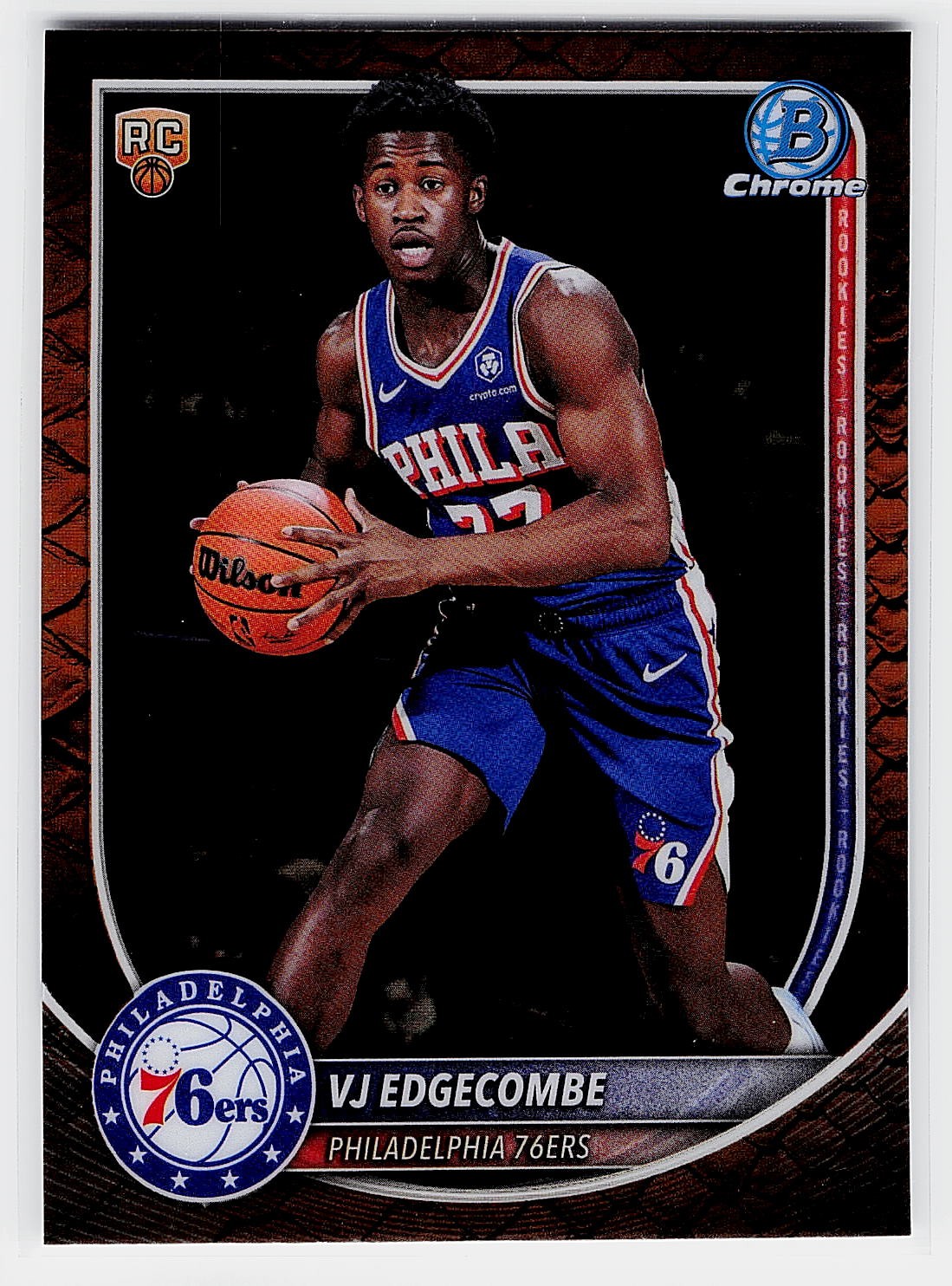 2025-26 Bowman #BCV-3 VJ Edgecombe Chrome Reptilian Refractor