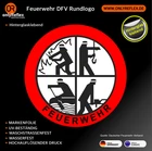Fire Brigade Round Logo with DFV Logo Sticker - Back Glass Adhesive