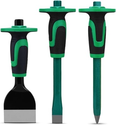 3PCS Masonry Chisel Set,12 Inch Point Chisel and Flat Chisel,9 Inch Brick Chi 
