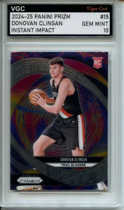 2024-25 PANINI PRIZM INSTANT IMPACT #15 DONOVAN CLINGAN RC VGC GEM MINT 10 IJ49