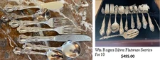  WM ROGERS MFG. CO ORIGINAL ROGERS SILVERWARE Flatware With Servers 63 Pieces