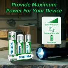 PHILIPS 16pcs AAA Rechargeable Battery 800mAh High-capacity 1.2V For Doorbells