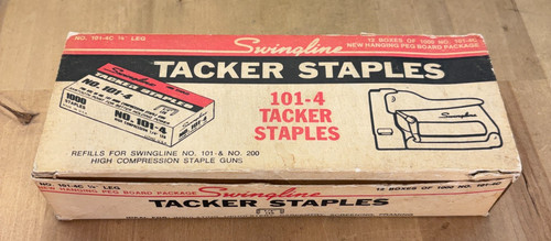Vtg Partial Case Swingline Tacker Staples No. 101-4 1/4” Leg, 9 Boxes of 1000