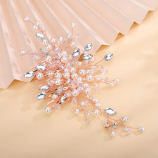 Crystal Bridal Hair Comb with Pearls and Rhinestones - Gold Side Headpiece Hair
