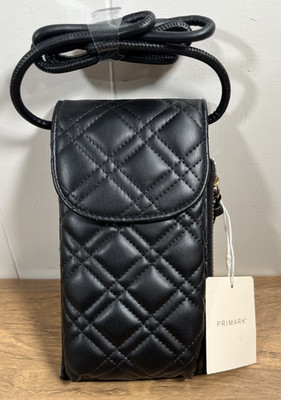 Primark Crossbody Phone Holder Wallet Purse Black Classic Work Travel NWT