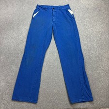 VINTAGE French Trousers Adult 27x28 Blue Workwear Chore Distressed Utility Mens