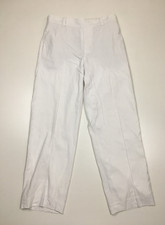 VINCE White Linen Blend Pull On Mock Fly Tapered Leg Dress Pant Womens sz Small