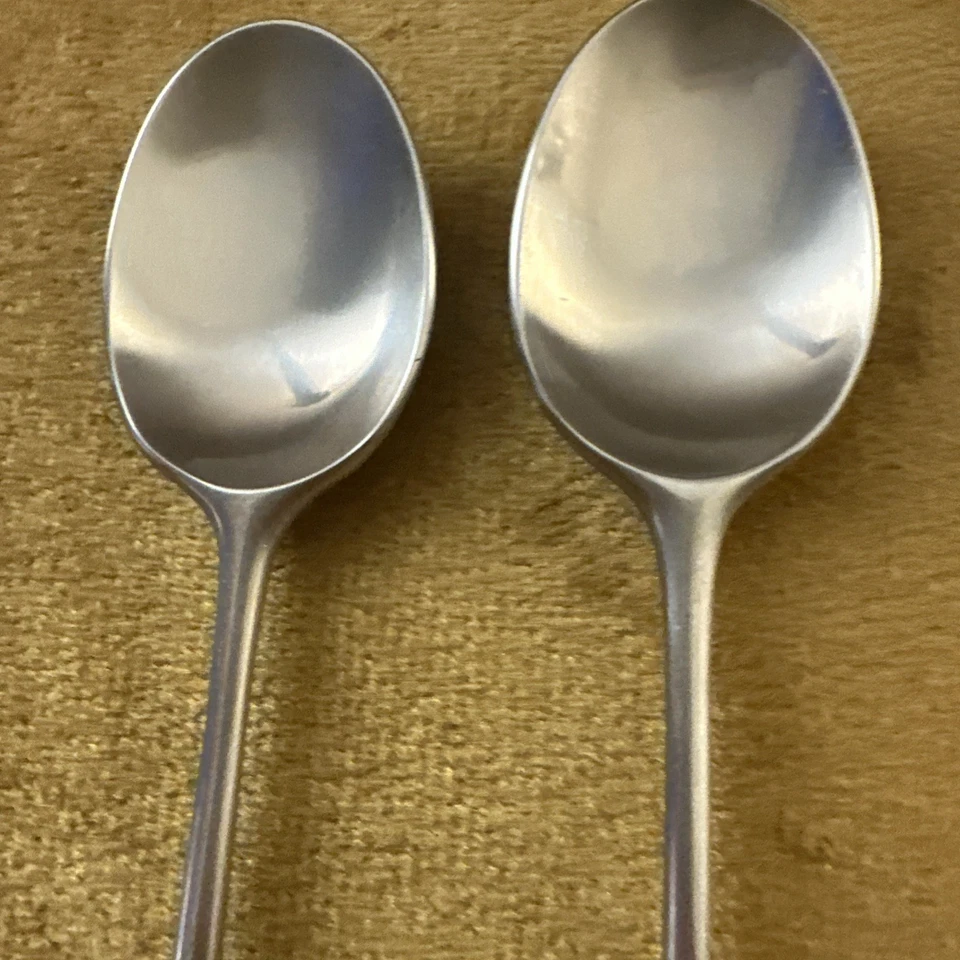(2) ICED TEASPOONS Towle Lauffer Norway Palisander Stainless wood — NICE!! - Image 3 of 4