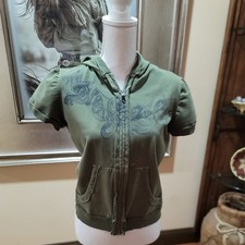 Diesel Short Sleeve Hoodie,Size L,army Green