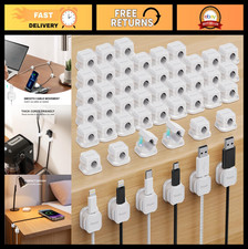 48 Pack Magnetic Cable Clip Organizer - Adhesive Cord Holder for USB Phone Cab