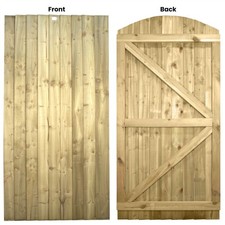 6ft Feather Edge Fully Framed Wooden Garden Gate Arch/Flat Top Timber Door