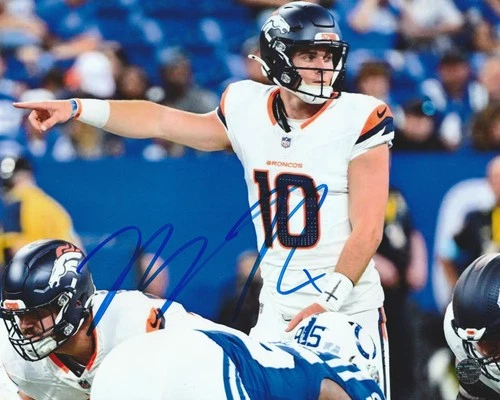 Bo Nix Signed Autographed Denver Broncos 8x10 Photo with COA/Matching Hologram