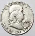 1950-D Franklin Half Dollar - Very Fine - #0376EB