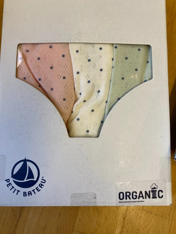 Petit Bateau Slips Mädchen 8 Jahre 128cm 3 Slips gepunktet