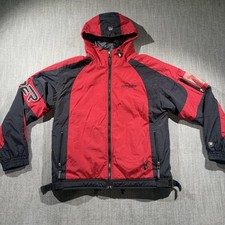 Spyder Jacket Youth 16 Red Black Colorblock Hooded Full Zip Ski Snow Winter
