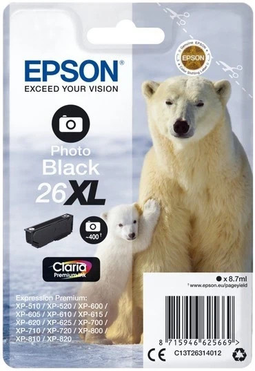 Epson 26XL Photo Black Ink Cartridge (C13T26314010) - MAY/2024