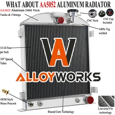 3 ROW ALUMINUM RADIATOR FOR CHEVY V8 ENGINE 1932 FORD MODEL HI-BOY HOT ROD