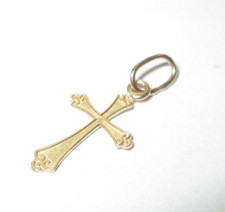 Real 14k Yellow GOLD v. Small Cross Religious Women's Girls Beautiful freeship