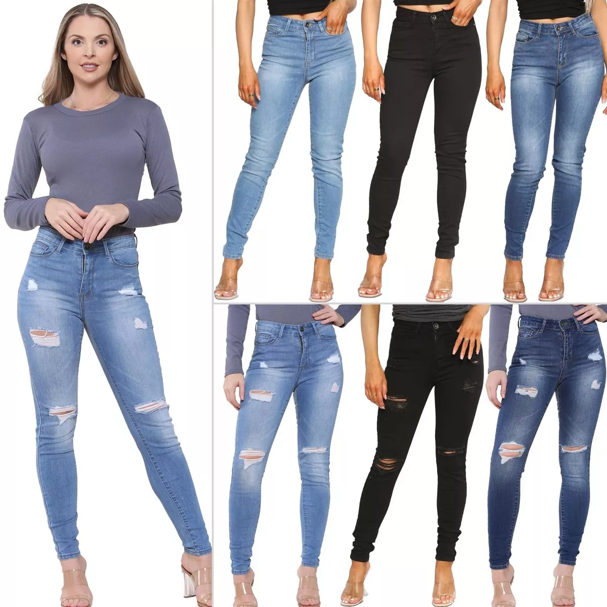 Ladies slim fit jeans sales