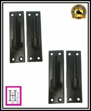 Hook on Plate Black 12mm Pin Bracket Hinge 2 x Pairs D3