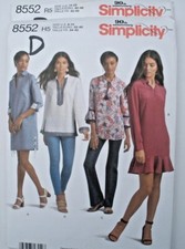 SIMPLICITY PATTERN 8552 DRESSES TUNICS MISS MISS PETITE Sizes 6-14 or 14-22