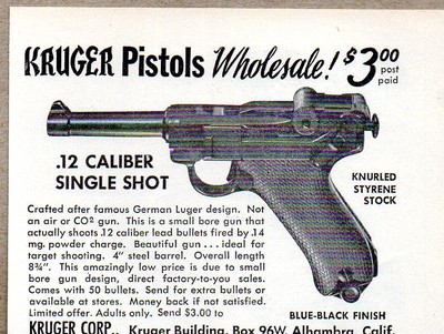 1953 Print Ad Kruger .12 Calibre Single Shot Pistols Alhambra,CA