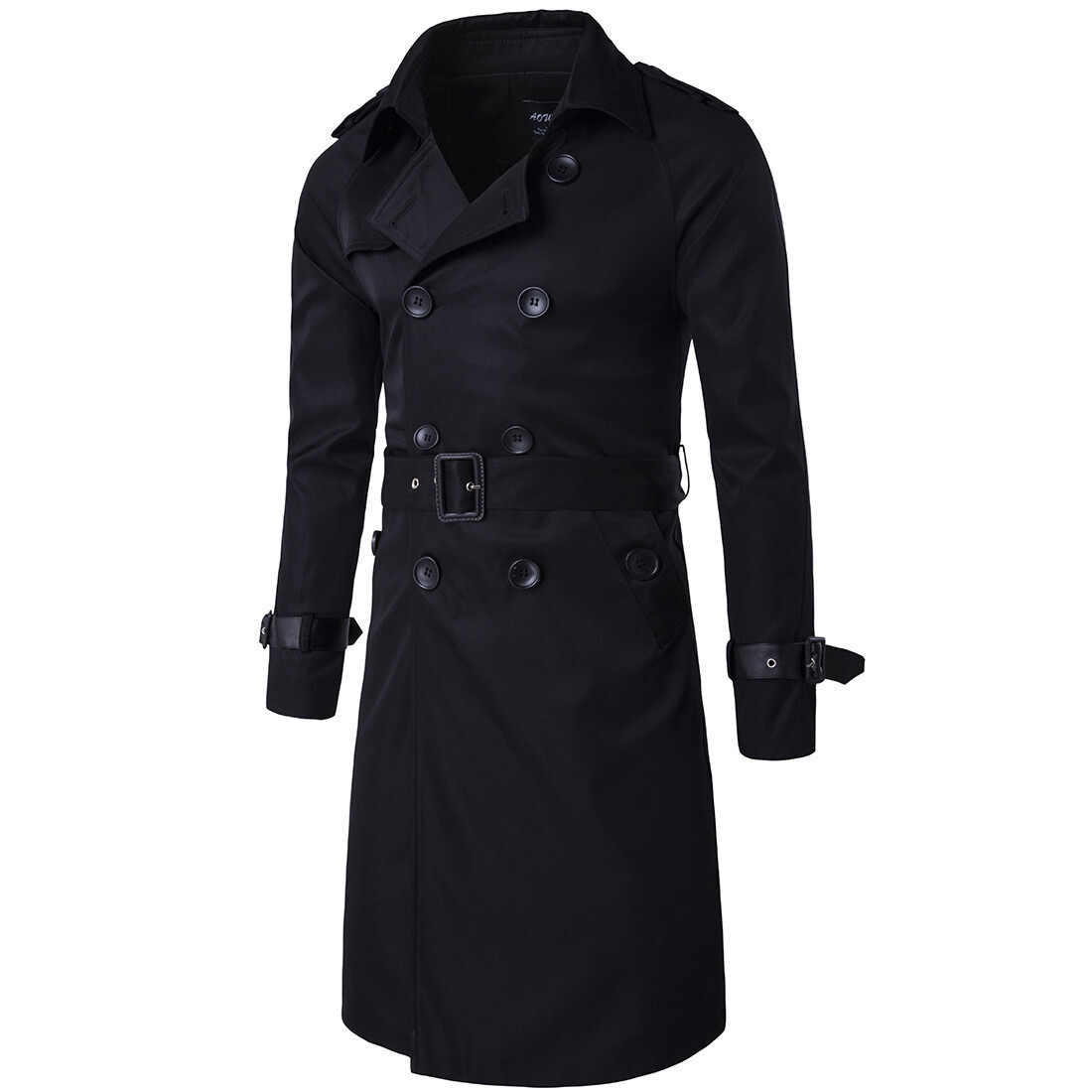 Winter Warm Trench Coat Genuine Leather Windbreaker Double Breasted main image 1