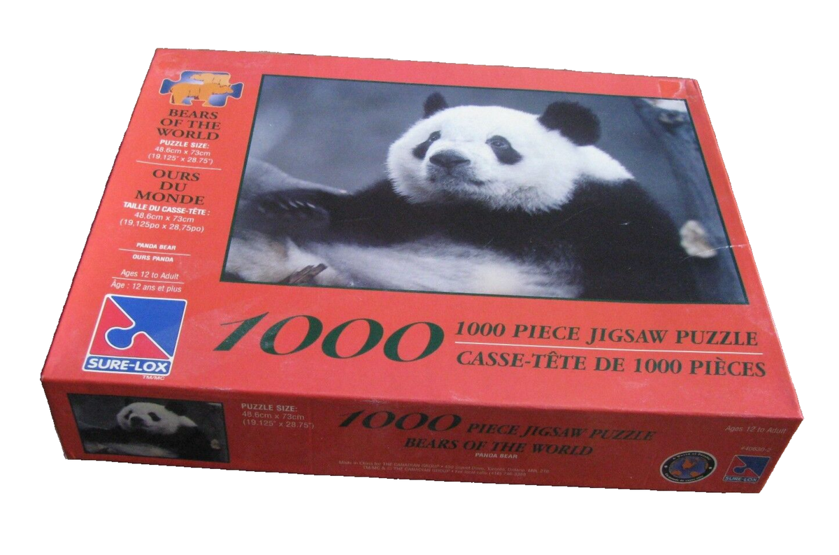 1000 Piece Jigsaw Puzzle Bears of the World Series Panda Sure-Lox