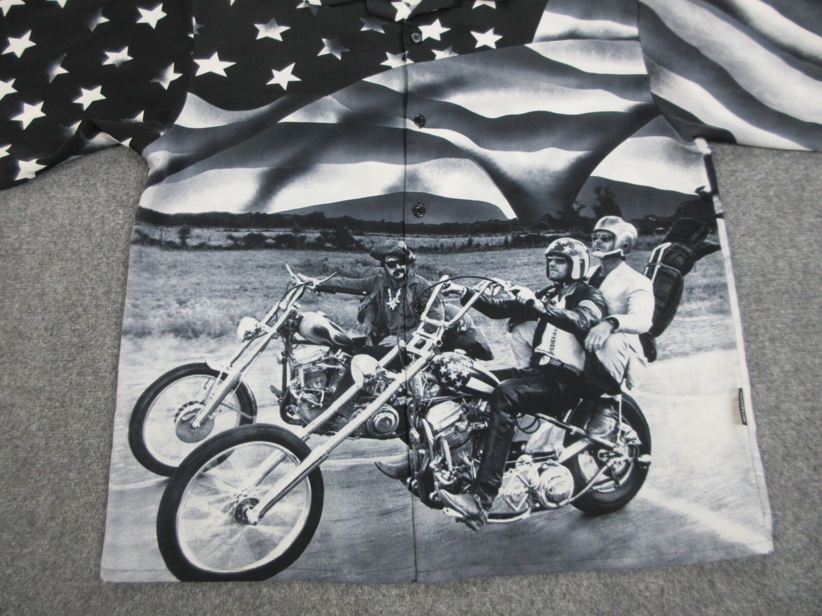 VINTAGE Dragonfly Easy Rider Shirt Mens 3XL XXXL Black White Biker