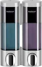 Dispensador de jab n de ducha 2 en 1, 2 compartimentos de 300 ml para champ 