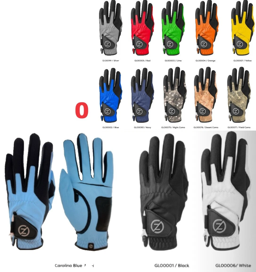 Guantes de Golf Zero Friction Multicolor para hombres