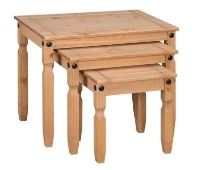 Corona Nest of Tables 3 Mexican Solid Pine Side/End Tables by Mercers Furniture®