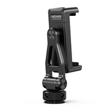 Neewer Metal Phone Mount, 180  Tilt, 360  Rotation, Cold Shoe, GA010D