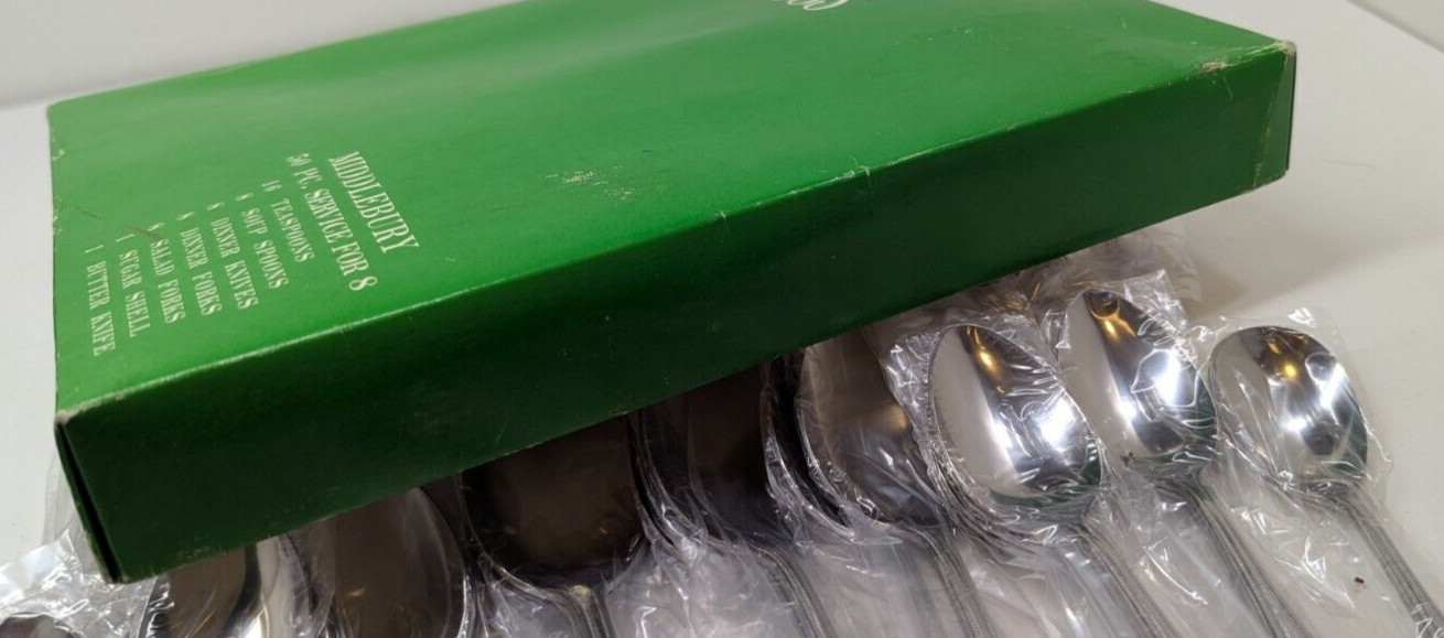 Vintage National Stainless 50 Piece Flatware Set Middlebury Japan (New Complete)