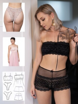 Sprengfallen Schnittmuster Peta Top & Schwänze Dessous Petite 6 bis 10