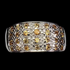 925 Sterling Silver Ring Sapphire Round Diamond Cut 2mm Gemstone Jewelry