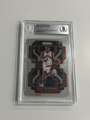 SCOTTIE BARNES 2021-22 PANINI PRIZM ROOKIE CARD #320 AUTO BGS TORONTO RAPTORS