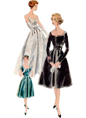 Schnittmuster Vintagekleid 50er Jahre Vogue v2003 32-40/42-50